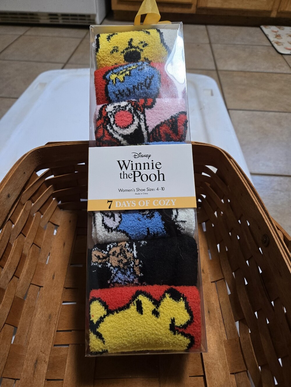 Disney Winnie the Pooh Cozy Fuzzy Socks - Yellow, Red, Blue